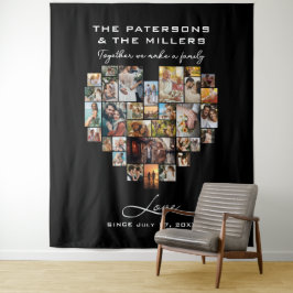 Tapete De Parede Aniversário da Família de Fotos de Colagem Cardíac