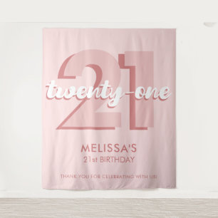 Tapete De Parede Aniversário de 21 anos Rosa Moderno
