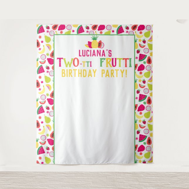 Tapete De Parede Aniversário de 2 anos Two-tti Frutti Festa de Aniv (Frente)