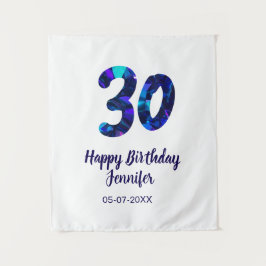 Tapete De Parede aniversário de 30 anos adicionar nome data ano azu