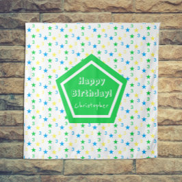 Tapete De Parede Aniversário de 3 anos de Garras Coloridas