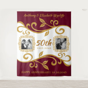 Tapete De Parede Aniversário de 50 anos de Casamento Adicione suas