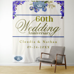 Tapete De Parede Aniversário de 60 anos de Casamento Diamond Iris