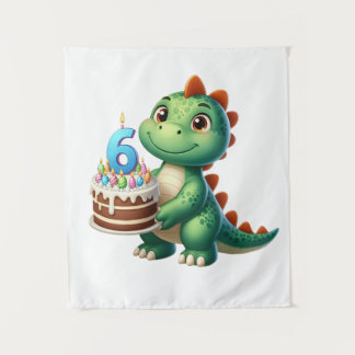 Tapete De Parede Aniversário de 6 anos do Dino