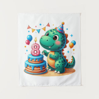 Tapete De Parede Aniversário de 8 anos do Dino