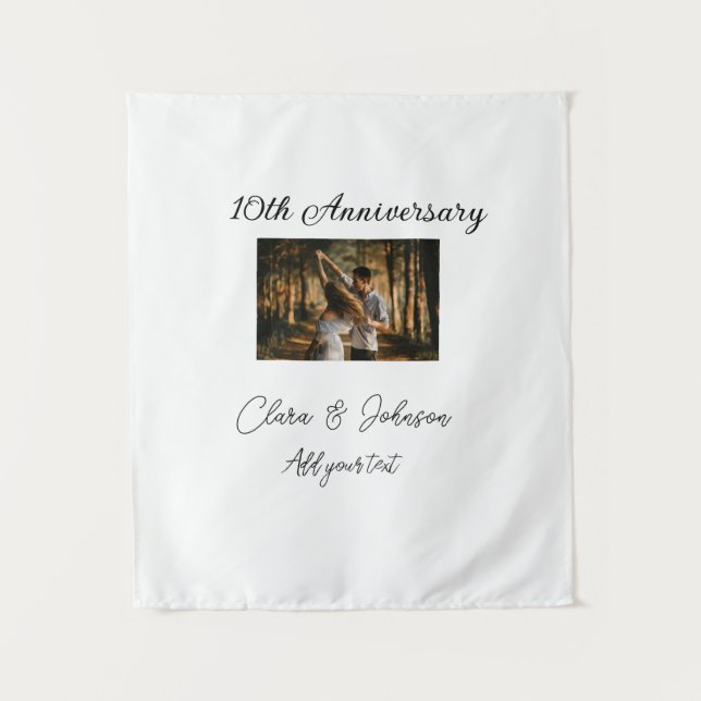 Tapete De Parede Aniversário de casamento adicionar nome ano imagem (Frente)