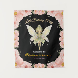 Tapete De Parede Aniversário de Fada Floral em Aquarela
