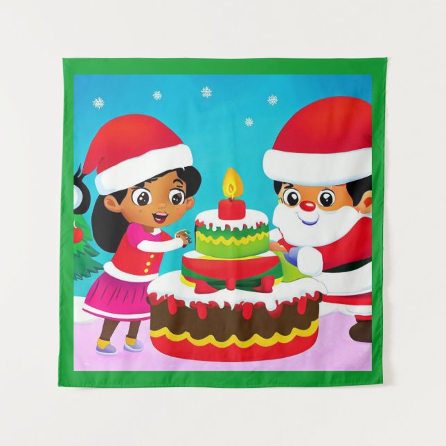 Tapete De Parede Aniversário de Natal 3 (Frente)