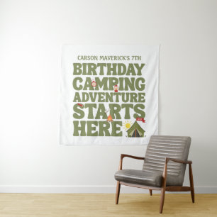 Tapete De Parede Aniversário de um Feliz Acampador Menino
