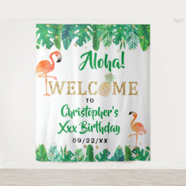 Tapete De Parede Aniversário do Tropical Summer Beach Luau Boys