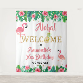 Tapete De Parede Aniversário do Tropical Summer Beach Luau Girls