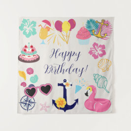 Tapete De Parede Aniversário Náutico Fofo