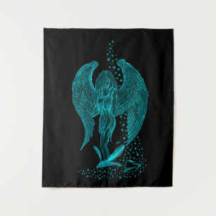 Tapete De Parede Anjo perdido no Amor, Design preto e verde