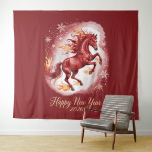 Tapete De Parede Ano Novo Chinês do Cavalo 2026