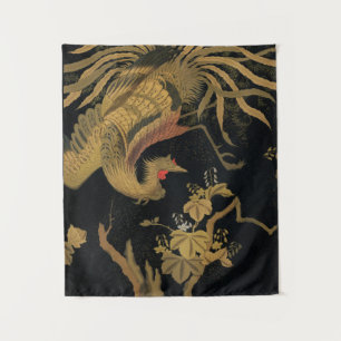 Tapete De Parede Anticorpo Clássico Japonês do Pássaro do ouro