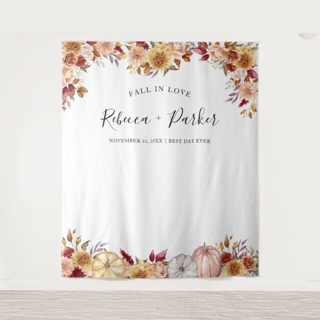 Tapete De Parede Apaixonados por flores, abóboras. (Frente)