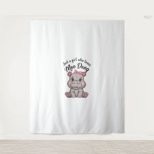 Tapete De Parede Apenas Uma Menina Que Ama Moo Deng Baby Hippos, É 
