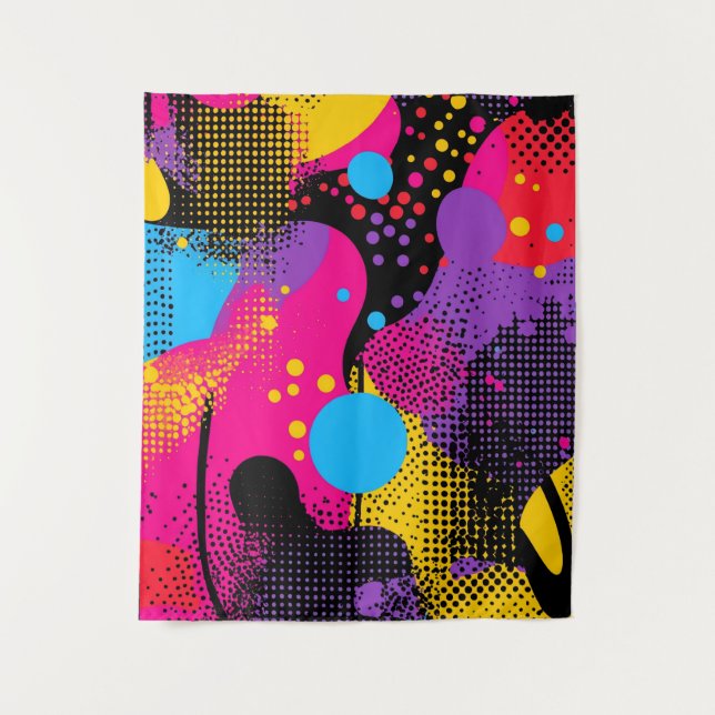 Tapete De Parede Apresentação de cor abstrato no estilo de quadrinh (Frente)