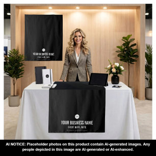 Tapete De Parede Apresentador de mesa preto personalizado para expo