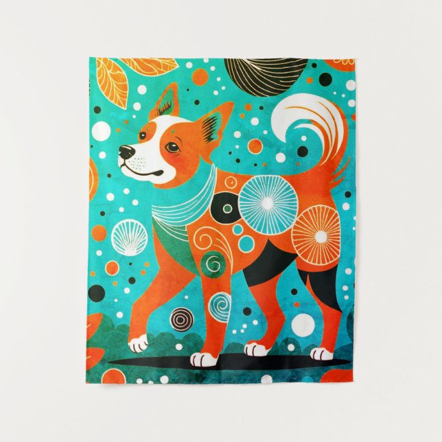 Tapete De Parede Aqua-Orange Canine (Frente)