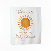 Aquarela Bem-vindo ao Chá de Bebê do Sol Feliz Ama