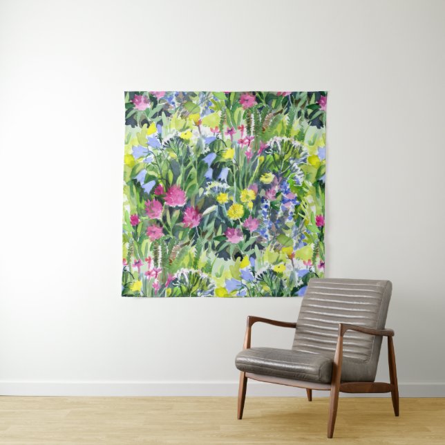 Tapete De Parede Aquarela de flores silvestres  (In Situ)