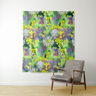 Tapete De Parede Aquarela de flores silvestres 