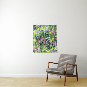 Tapete De Parede Aquarela de flores silvestres 