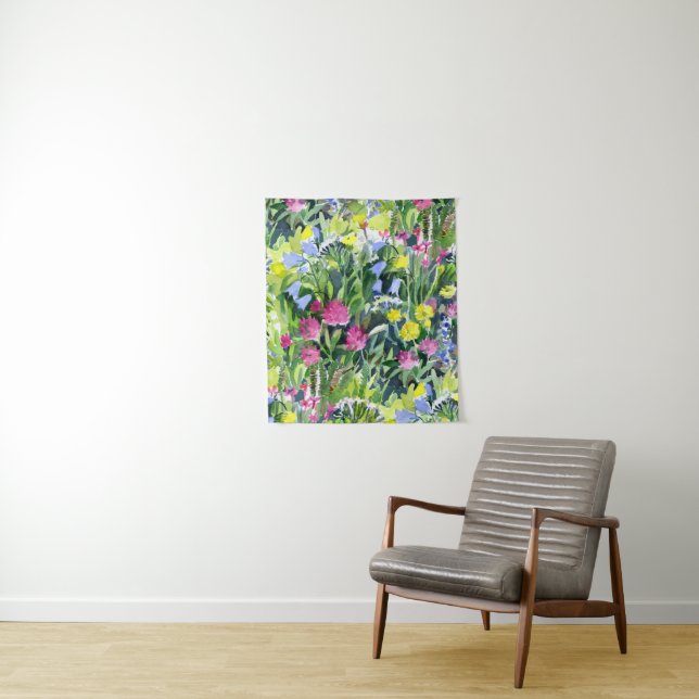 Tapete De Parede Aquarela de flores silvestres  (In Situ)