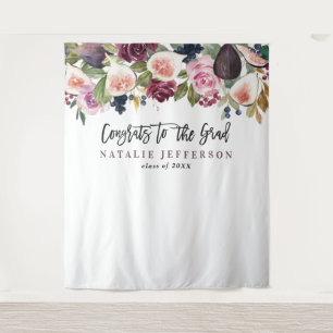 Tapete De Parede Aquarela floral congratulações ao graduado moderno