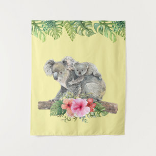 Tapete De Parede Aquarela Koala Urte Linda Mãe e Bebê