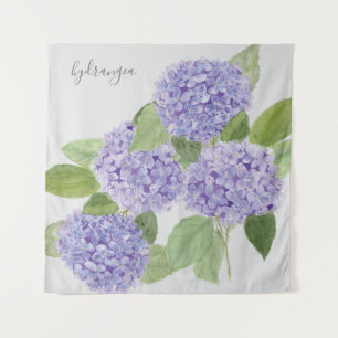 Tapete De Parede Aquarela Púrpura Hidrangea Botânica