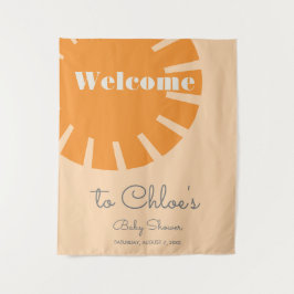 Tapete De Parede Aqui Vem o Sol Retro Baby Chá de Bebê