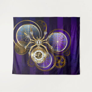 Tapete De Parede Aranha Steampunk no fundo roxo