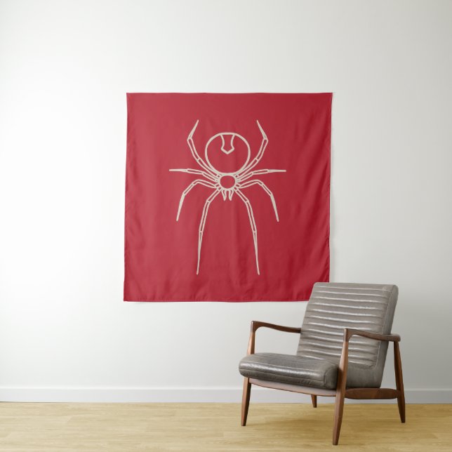 Tapete De Parede Aranha - Vermelho Sanguíneo e Branco Osso (In Situ)
