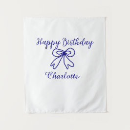 Tapete De Parede Arco azul ADICIONE NOME BEBÊ feliz aniversário 