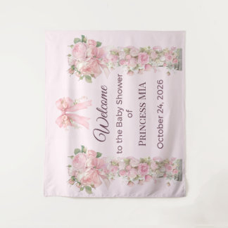 Tapete De Parede Arco Floral Rosa Princesa Fundo de Cena para Chá d
