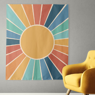 Tapete De Parede Arco-íris Explosão Groovy Retro Hippie 60s Boho