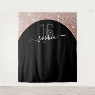 Tapete De Parede Arco Personalizado com Brilho em Dourado Rosa para