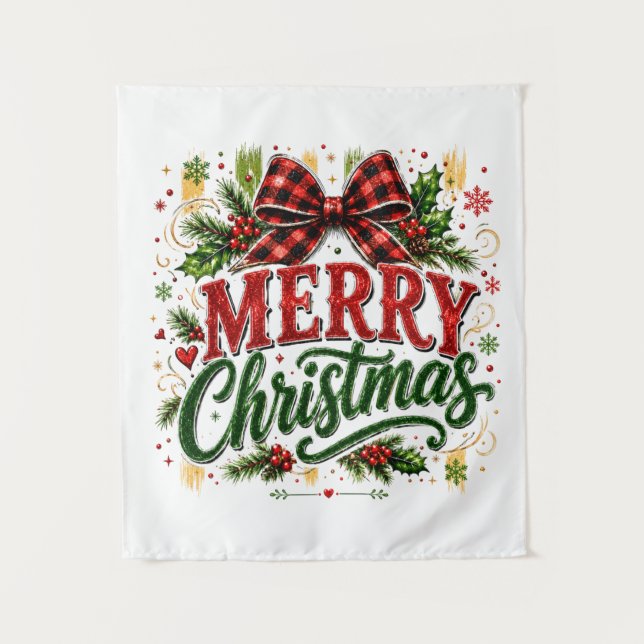 Tapete De Parede Arco Xadrez Natal Feliz (Frente)