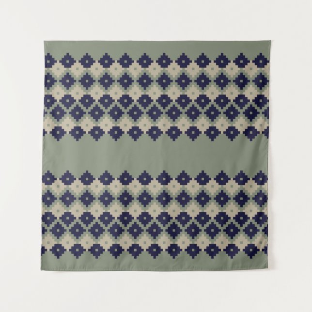 Tapete De Parede Argyle fair isle com desenho de padrão sem descont (Frente)