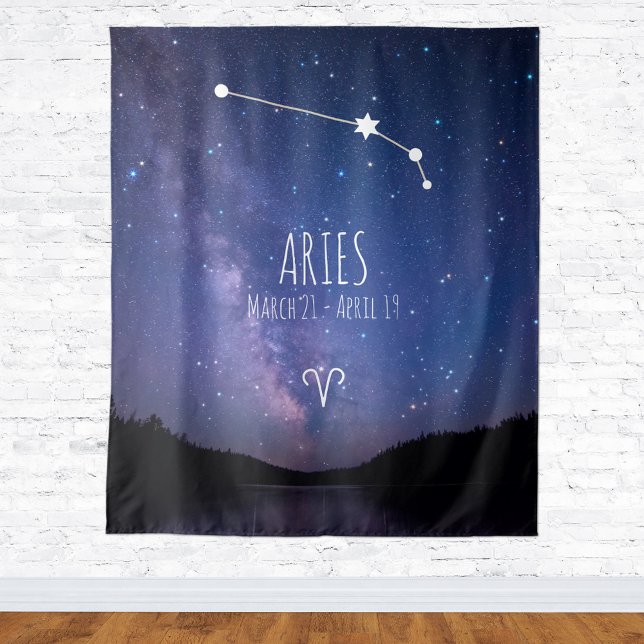 Tapete De Parede Áries | Têxtil de Astrologia Personalizado (Criador carregado)