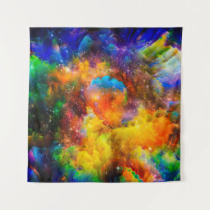 Tapete De Parede Arranjo criativo de elementos fractais, luzes a