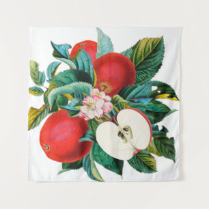 Tapete De Parede Arranjo de fruta de maçã botânica, antigo t