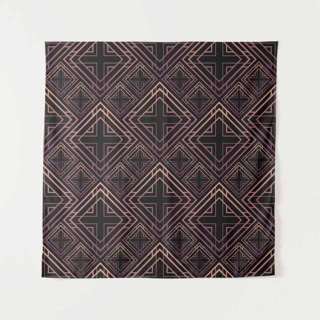 Tapete De Parede Art Deco Black-Dourado Elegance (Frente)