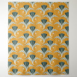 Tapete De Parede Art Deco Crane - fundo amarelo<br><div class="desc">Art Deco Crane - fundo amarelo</div>