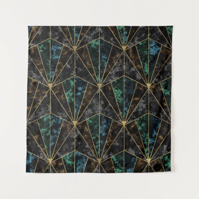 Tapete De Parede Art Deco Marble: Malachite Luxury (Frente)