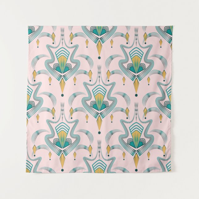 Tapete De Parede Art deco modern pattern graphic ornament. Abstract (Frente)