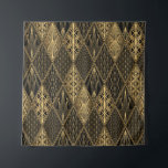 Tapete De Parede Art Deco Pattern. Serralheiro preto sem costura e<br><div class="desc">Art Deco Pattern. Fundo preto e ouro sem costura. Conchas metálicas ou escamas para ornamento de rendas em rombos. Design geométrica minimalista. Linhas de safra. Motivos dos anos 1920-30. Uma manta de retalhos de luxo.</div>