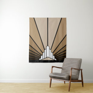 Tapete De Parede Art deco sun em bronzeado